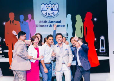 Candid shot of company award